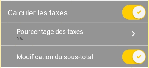 Activer ou désactiver le calcul des taxes