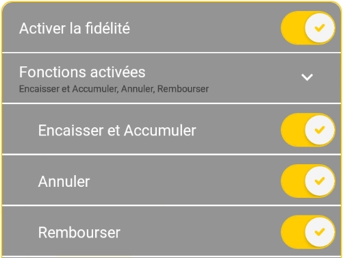 Activer ou désactiver les options de la fonctionnalité de fidélité