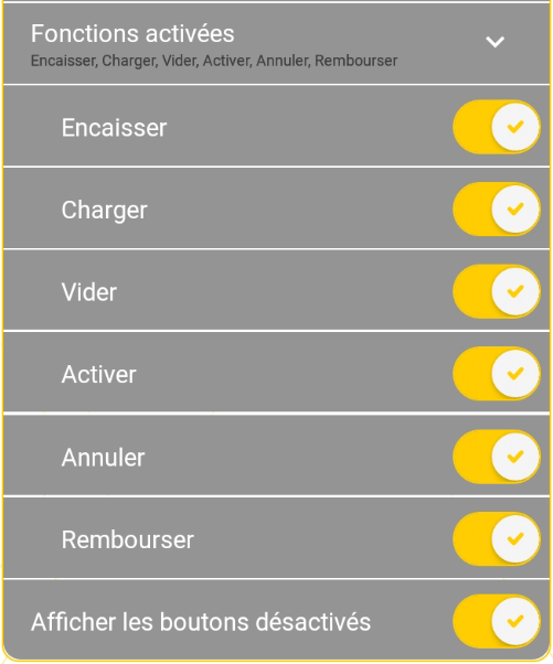 Activer ou désactiver les options de fonctionnalité de carte-cadeau