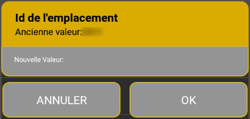 Identifiant de l'emplacement