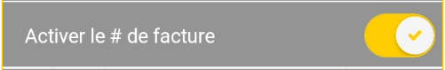 Activer le numéro de facture