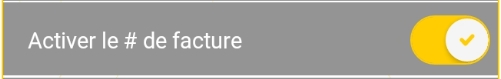 Activer le numéro de facture