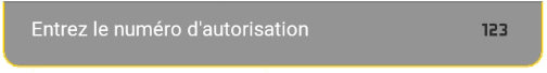 Champ du numéro d'autorisation