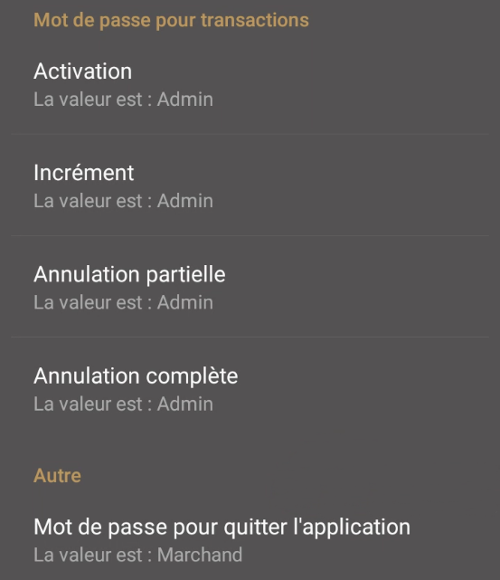 Password on transactions
