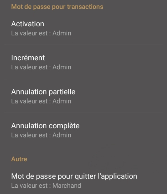 Password on transactions