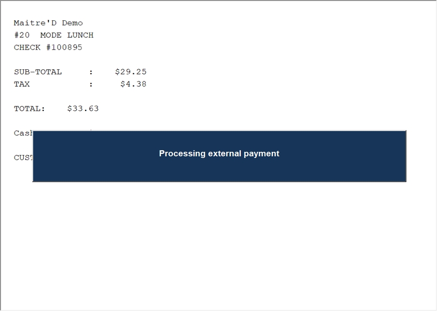 POS - Processing external payment