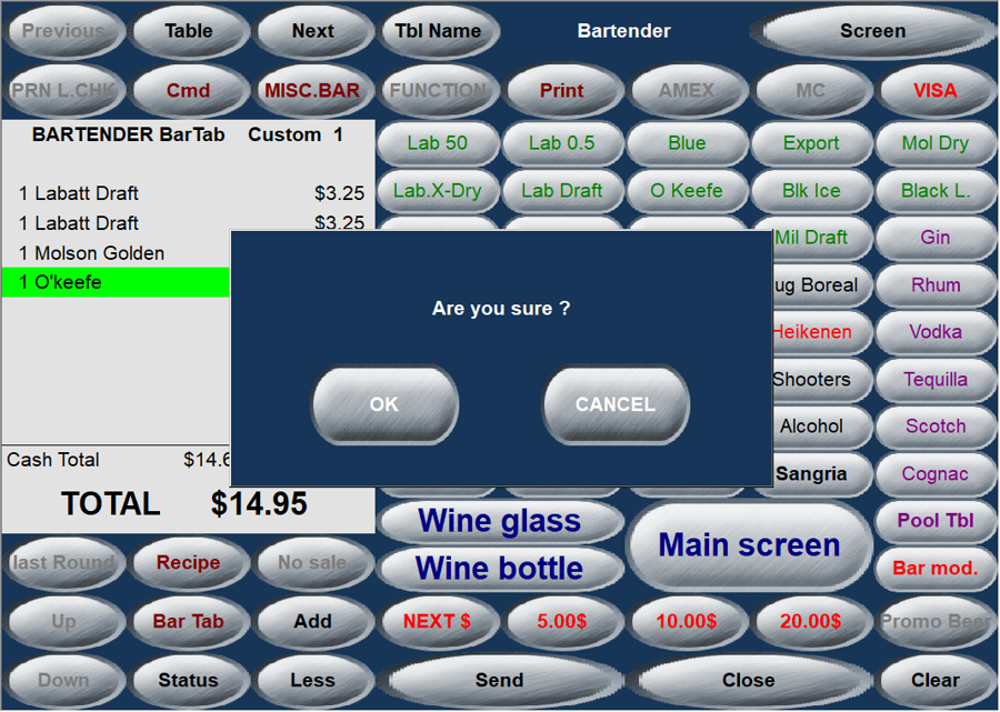 POS - Confirmation for Clear