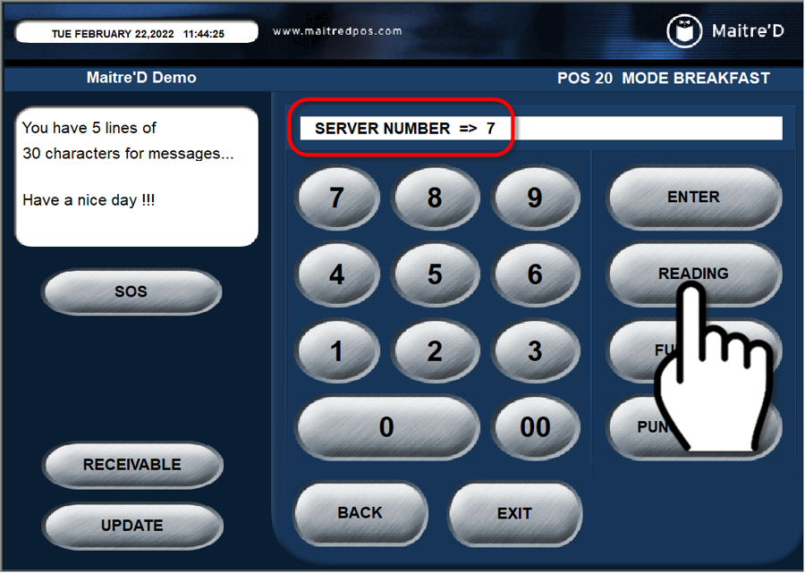 POS - Server Number prompt