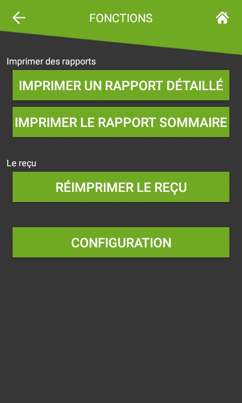 Menu Fonctions - SecurePay