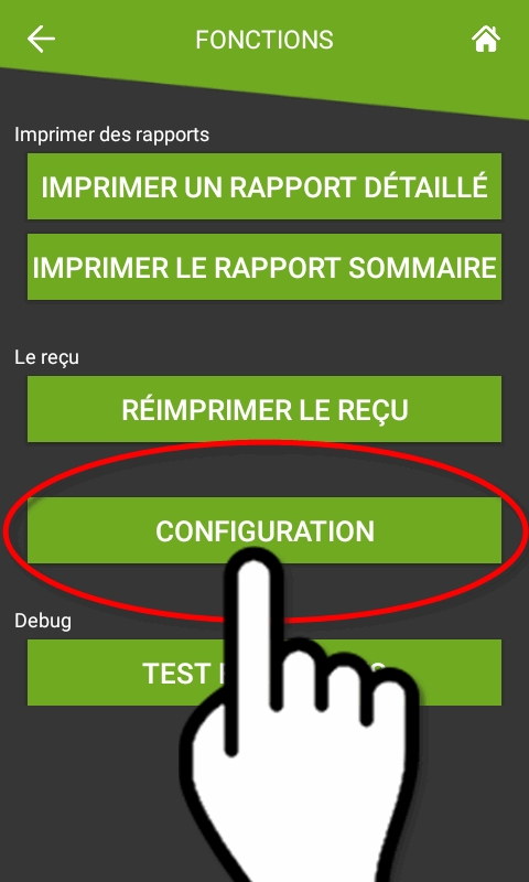 Menu Fonctions SecurePay