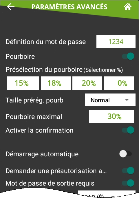 SecurePay Advanced Settings (top half)