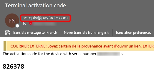 Exemple de courriel
