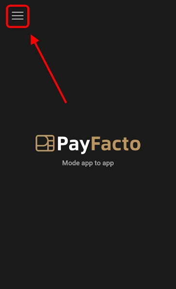 Bouton menu de l'écran principal