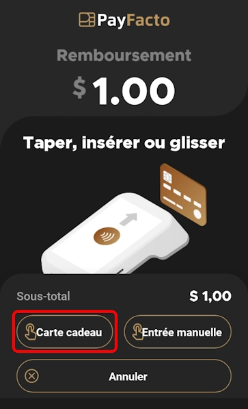 Gift card terminal question