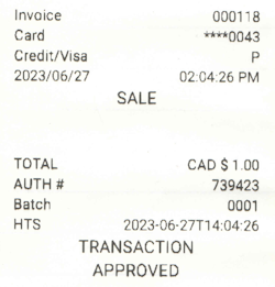 Contraste du reçu de transaction foncé