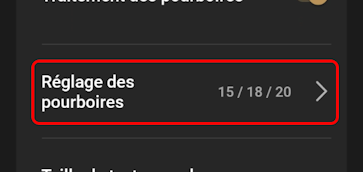 Pourcentage de basculement prédéfini