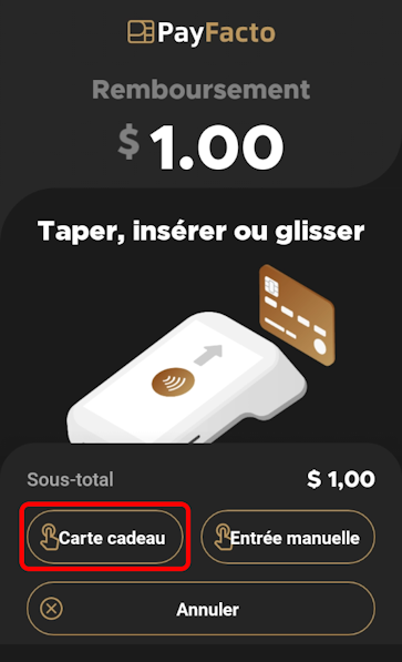 Gift card terminal question