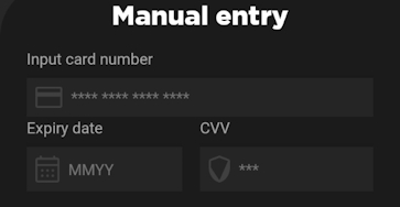 Champs de saisie manuelle de carte