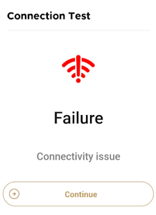 Network connection test failure