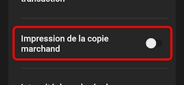 Options d'imprimante Impression marchande