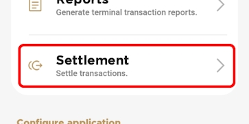 Settings menu Settlement