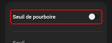 Désactiver le seuil de basculement