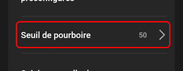 Seuil du pourcentage de basculement