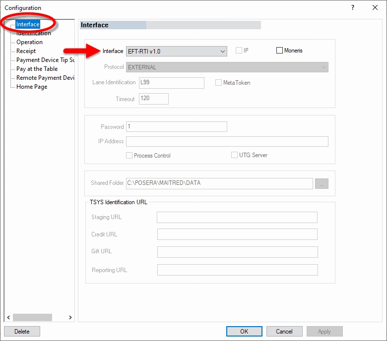 Options EFT - Interface (EFT-RTI)