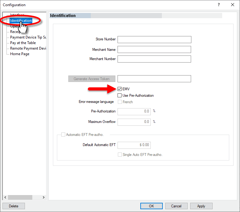Options EFT - Identification