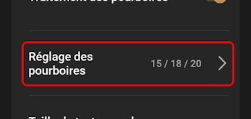Pourcentage de basculement prédéfini