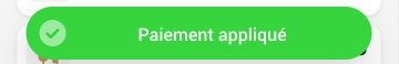 Capture d'écran - Paiement appliqué avec succès