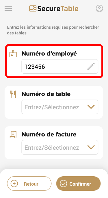 Invite de numéro de serveur