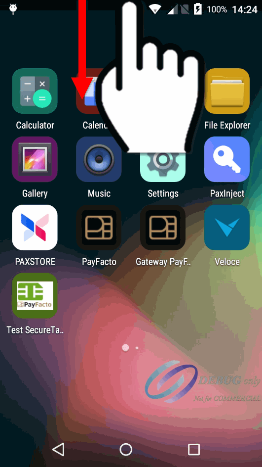 Capture d'écran Android - Écran d'accueil - faites glisser vers le bas