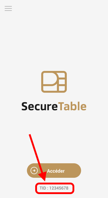 Capture d'écran - Identifiant du terminal