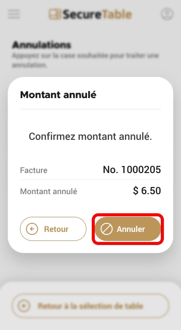 annuler la validation