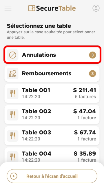 Option d'annulation et de remboursement