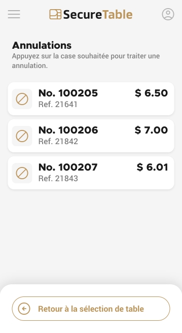 Liste des annulations et remboursements