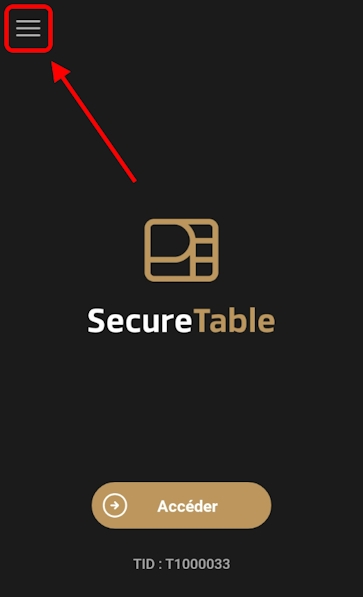 Main screen menu button