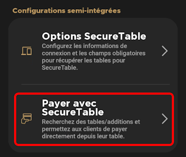 Revenir au mode SecureTable