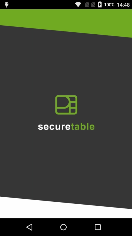 Démarrage de l'application SecureTable