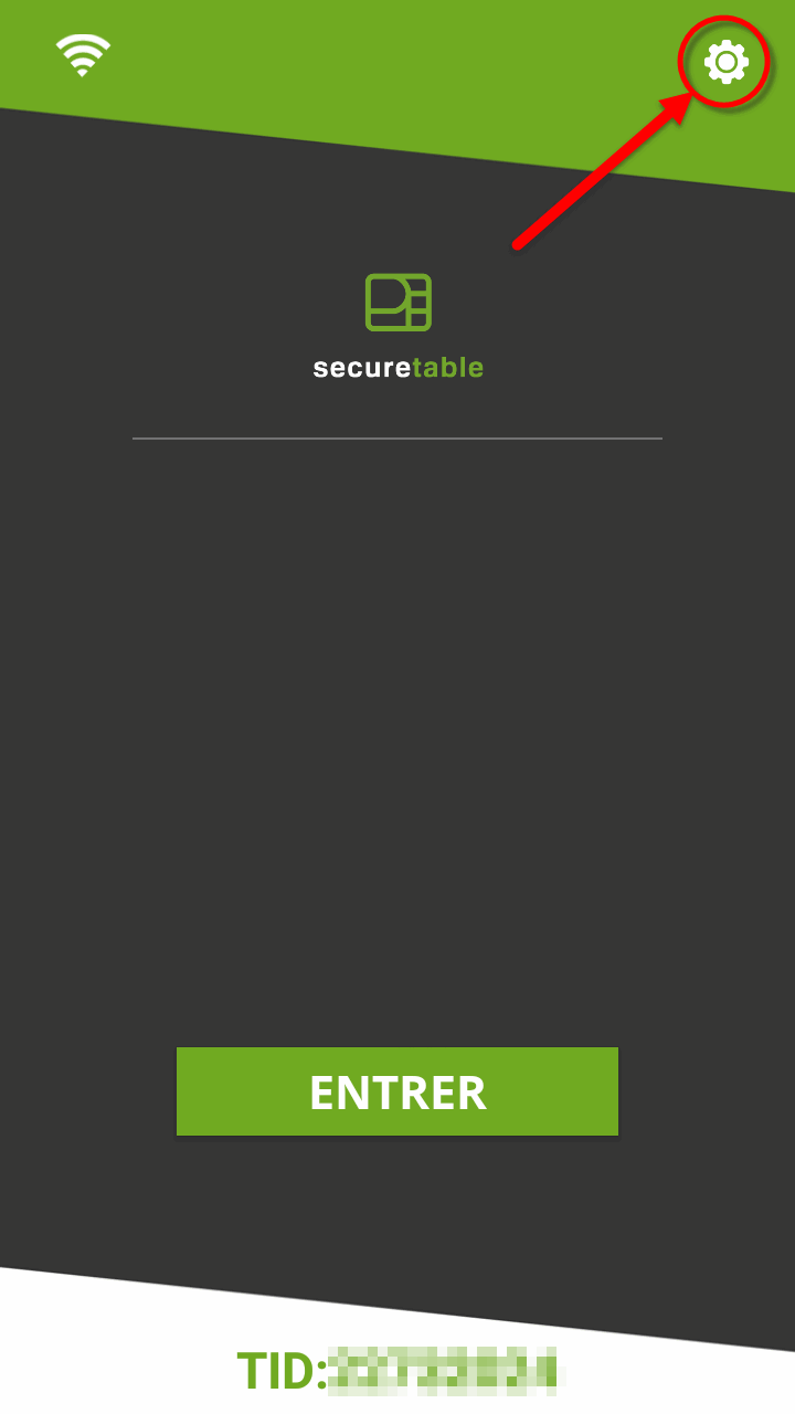 Écran d'accueil - Mettre en surbrillance la roue dentée