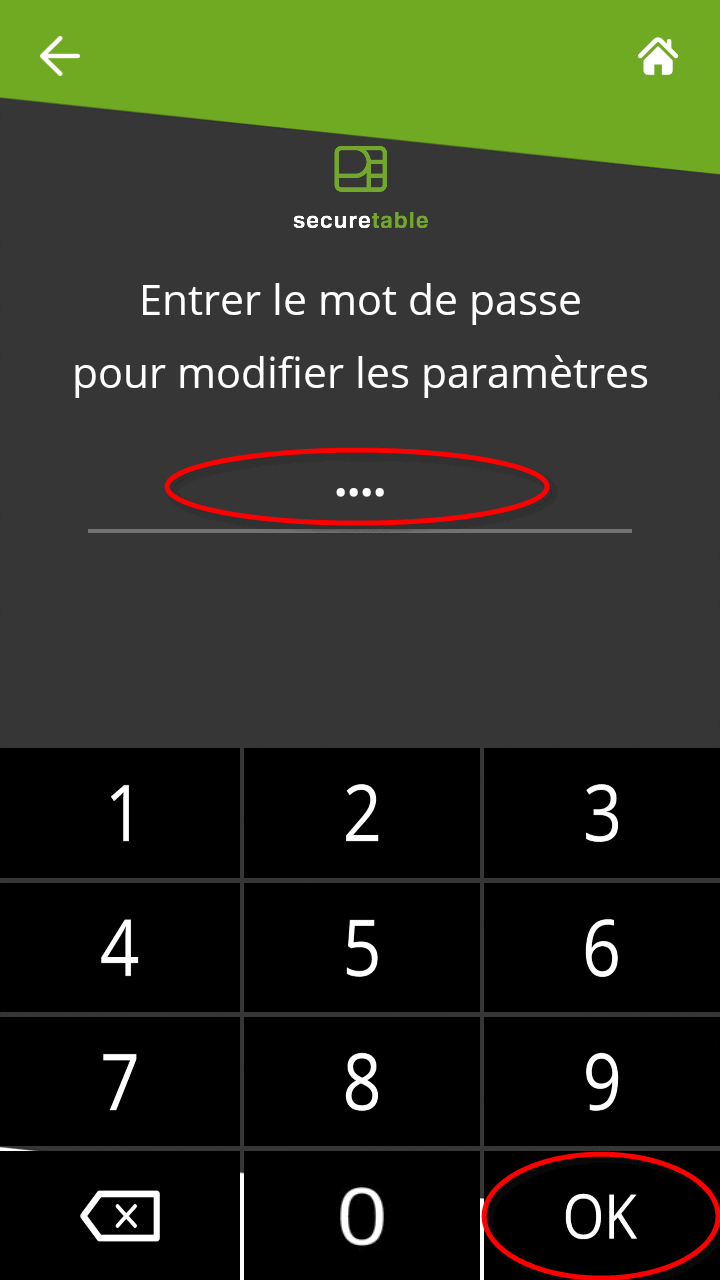 Invite de mot de passe ST