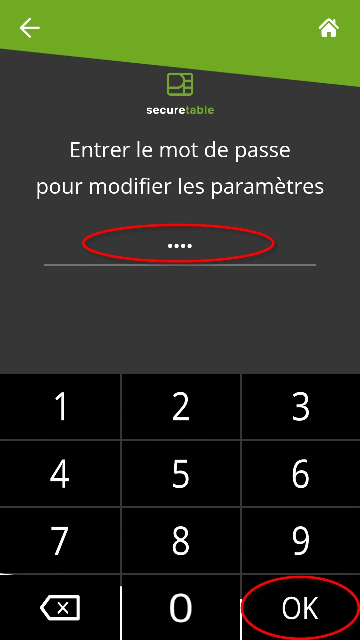 Invite de mot de passe ST