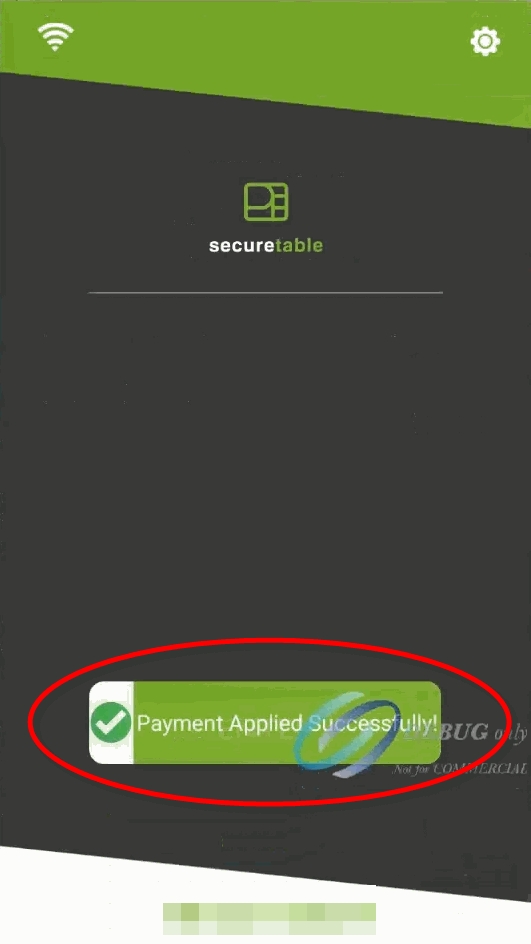 Capture d'écran - Paiement appliqué avec succès