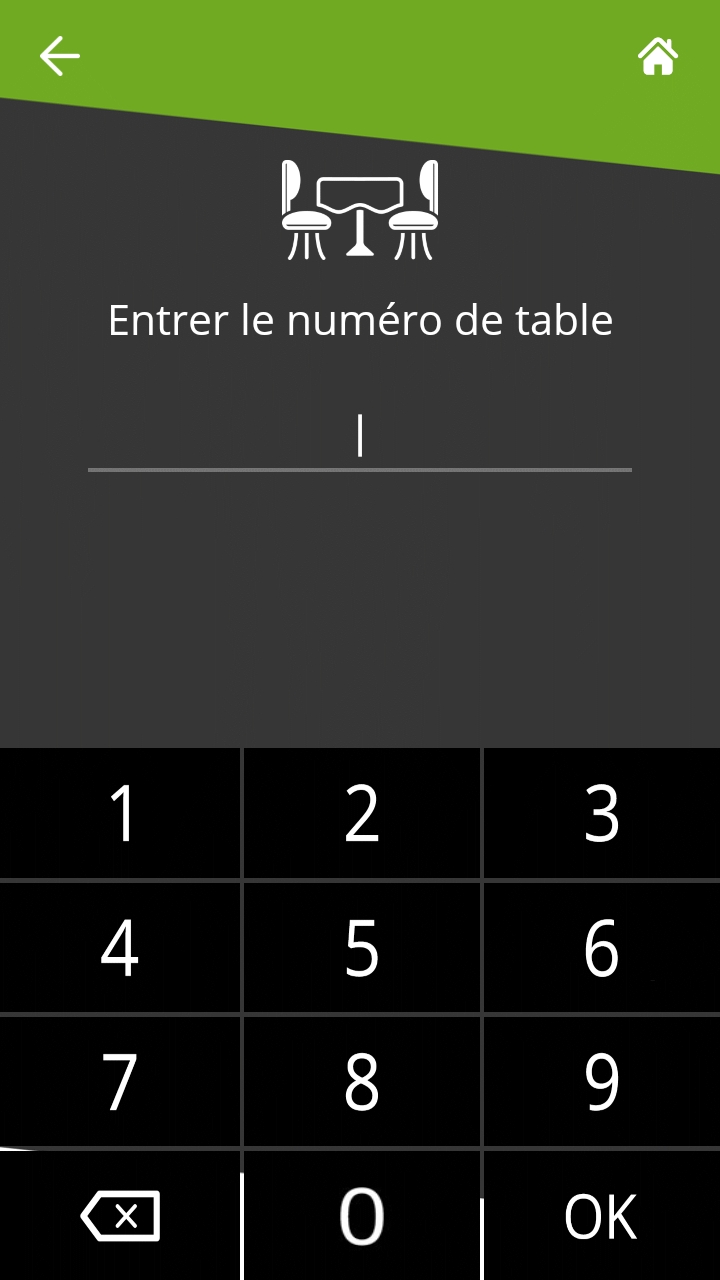 Invite de numéro de table