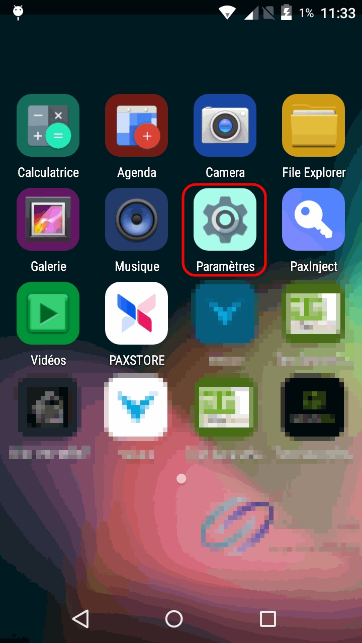 Écran d'accueil Android