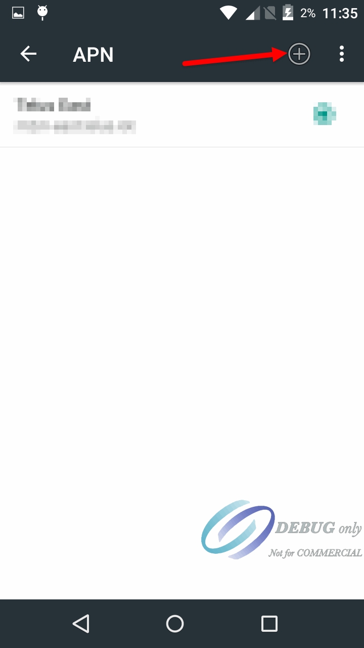 Capture d'écran Android - Liste APN