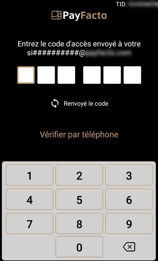 OTP entry screen
