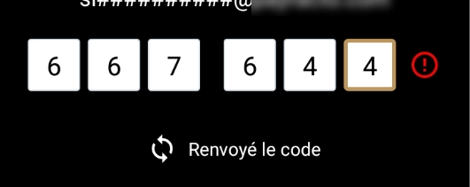 OTP entry error icon