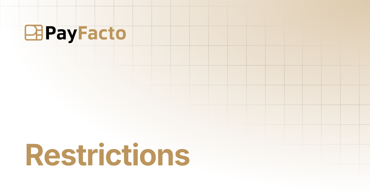 Restrictions | Formation Client